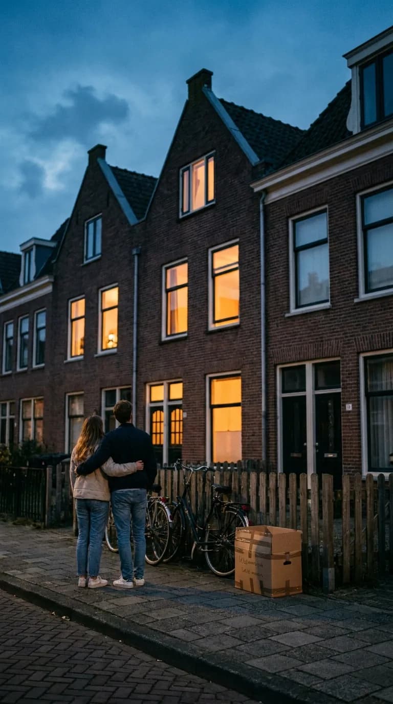 Stel bekijkt woningmatches op de bank