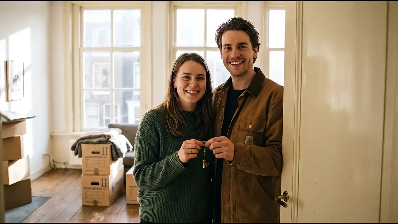 Stel krijgt de sleutel van hun nieuwe woning